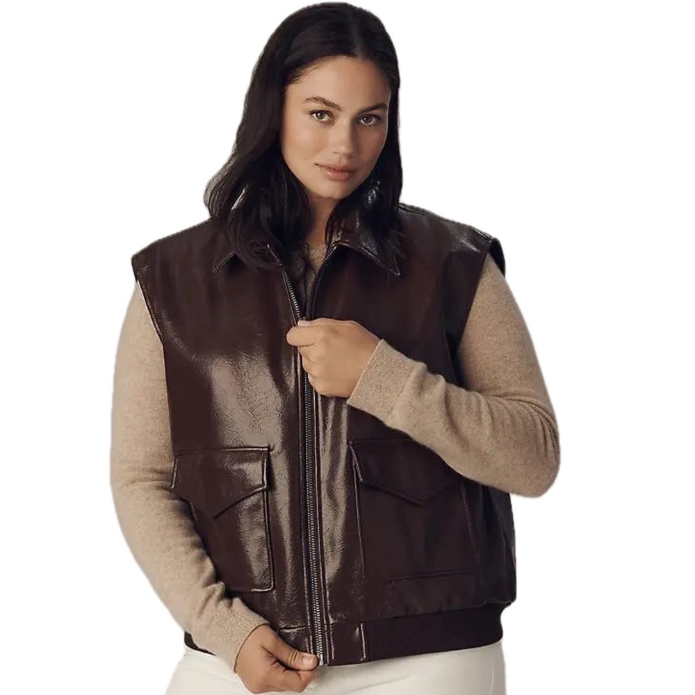 Maeve Faux Leather Utility Vest